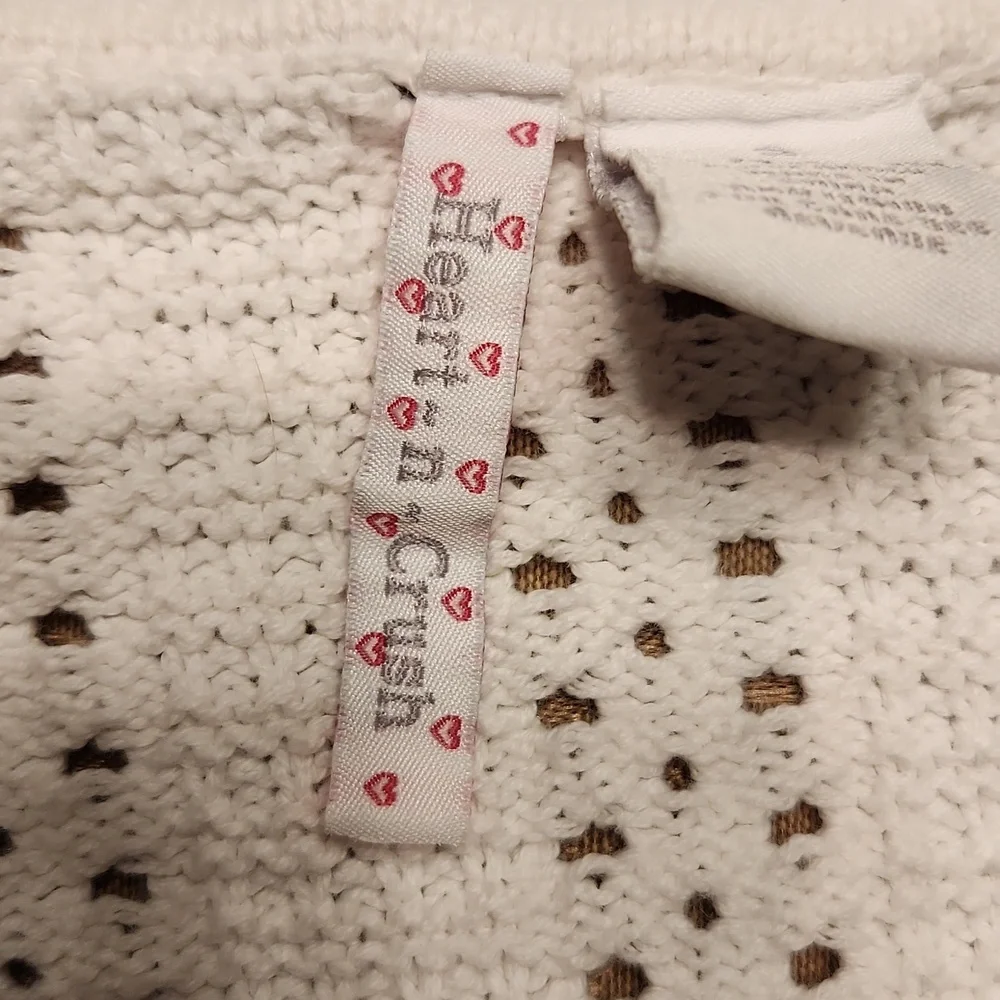 Heart-n-Crush Bolero Sweater White Knit Short Sleeve Size 7/ 8 (SM) - Picture 6 of 7